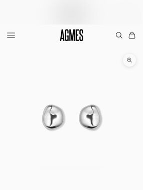 AGMES SMALL GIA STUDS Sterling Silver Pebble Stud Earrings